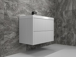 Style Line Мебель для ванной Стокгольм 80 подвесная белый рифленый софт – фотография-4